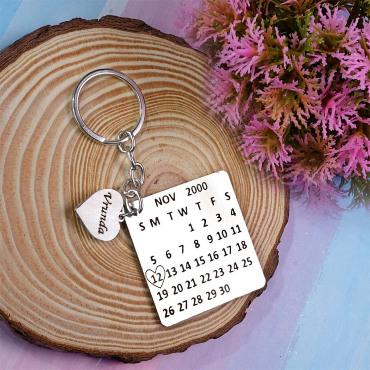 Personalised Heart Shape Wooden Calendar