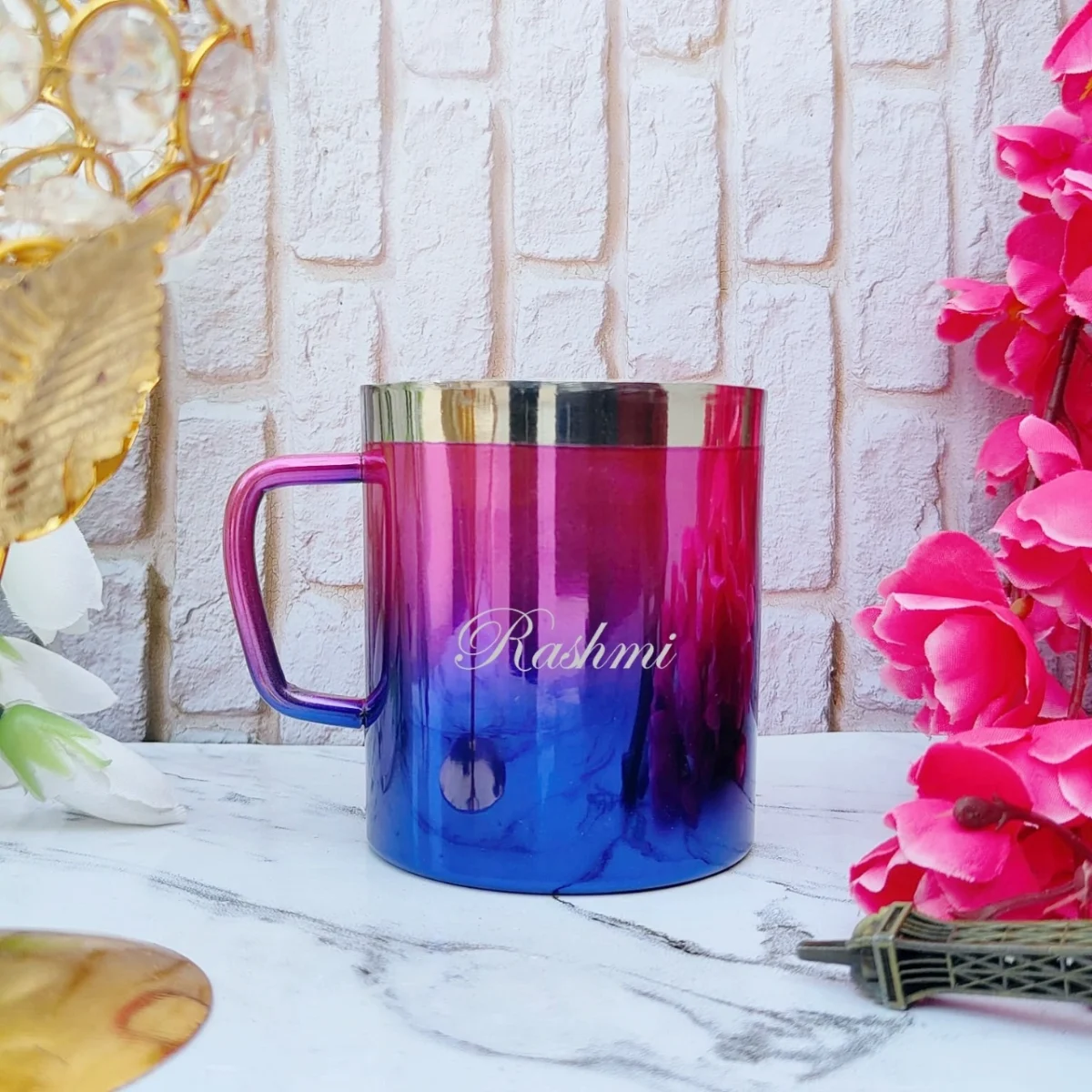 Personalized Pink and Blue Mug