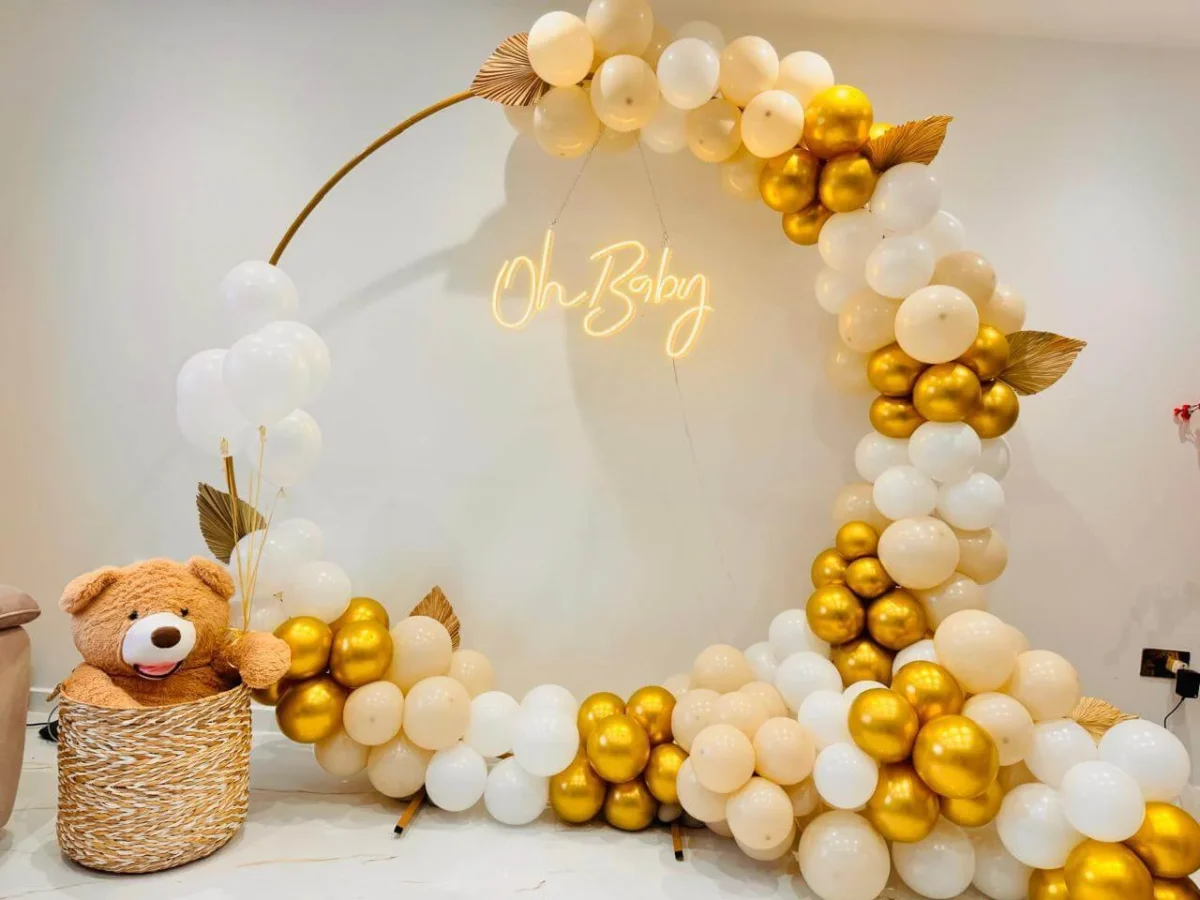 Baby Shower Styling & Decoration - Yellow and White Balloons